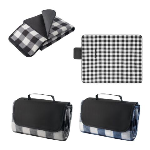 RILEY II. EPE-gefütterte Picknick-Decke (180 g/m²) Schwarz | ohne Werbeanbringung