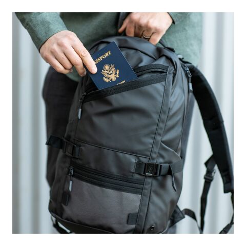 Rivin 18L Rucksack aus rPET. Reflektive Tasche. Laptops bis 17&quot; Schwarz | ohne Werbeanbringung | Nicht verfügbar | Nicht verfügbar | Nicht verfügbar