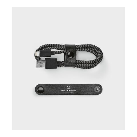 Bernoulli Kabel aus rPET. 1 m. USB-A auf Lightning. Schnellladefunktion Schwarz | ohne Werbeanbringung | Nicht verfügbar | Nicht verfügbar | Nicht verfügbar