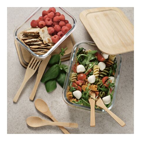 Van Gogh 1000 Lunchbox aus Borosilikatglas mit Bambusdeckel, 1090 ml Durchsichtig | ohne Werbeanbringung | Nicht verfügbar | Nicht verfügbar | Nicht verfügbar