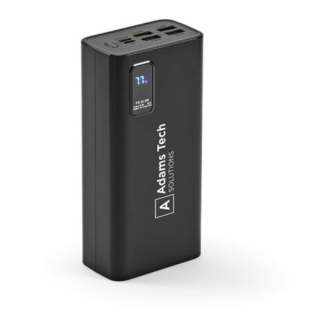 Hertz Powerbank aus rABS mit 30000 mAh. LED-Anzeige. Lädt auch Laptops Schwarz | ohne Werbeanbringung | Nicht verfügbar | Nicht verfügbar | Nicht verfügbar