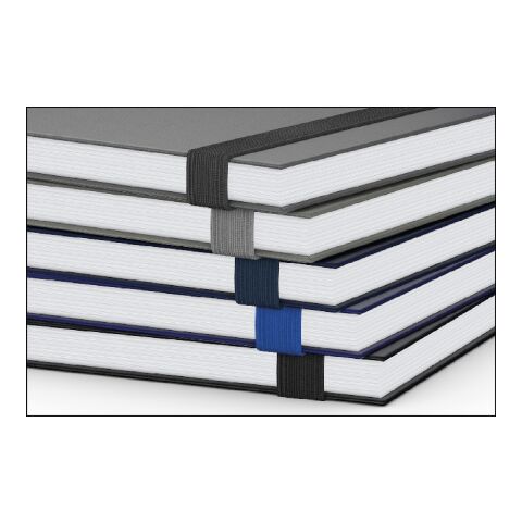 Notizbuch Visco-Book Buchleinen-Hardcover farbig A5 Dunkelblau | DIN A5 | ohne Werbeanbringung | Goldprägung inkl. | Hochweiß/Winkelkaro