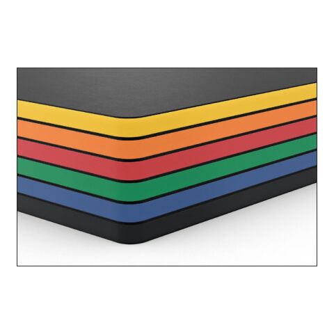 Notizbuch Tablet-Book Farbschnitt Naturkarton-Softcover schwarz Schwarz | 94 × 152 mm | ohne Werbeanbringung | rot/rot | 94 × 152 mm / Winkelkaro