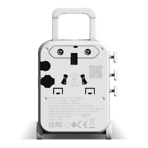 Xoopar Luggie GaN Weltreise-Adapter-Trolley Weiss