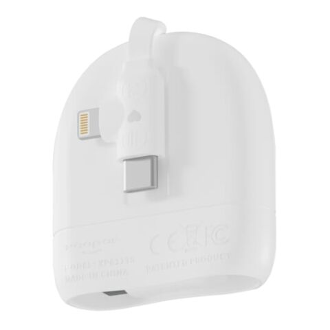 Xoopar ICE-R Einziehbares USB-C- und Lightning-Kabel 60 W 1 Meter Weiss | 1-farbiger Tampondruck | Seite 1 | 28 mm x 28 mm