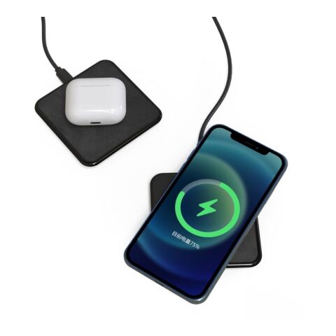 2259 | Xoopar Iné Wireless Fast Charger - Recycled Leather 15W Schwarz