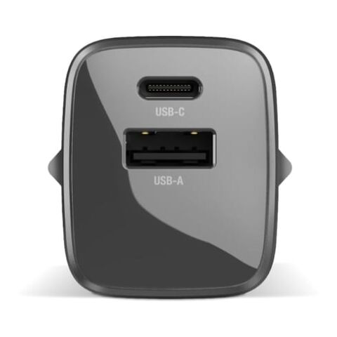 Fresh 'n Rebel 30W Schnellladegerät GaN USB-C &amp; USB-A Dunkelgrau | ohne Werbeanbringung