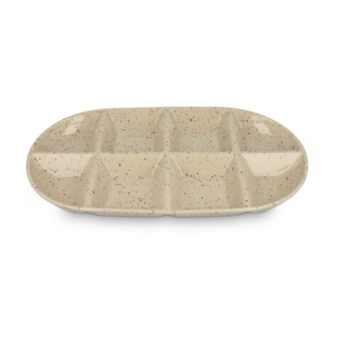 Sagaform Ditte Keramik-Servierplatte 36 x 20 cm Beige | Gravur | Oberseite | 50 mm x 50 mm