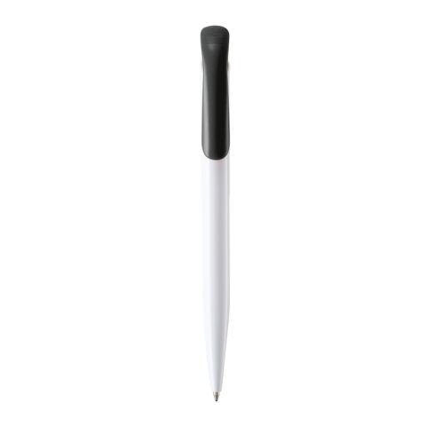 Kugelschreiber Modell Atlas Hardcolour Weiss-Schwarz | 1-farbiger Tampondruck | Clip | 30 mm x 8 mm | Nicht verfügbar