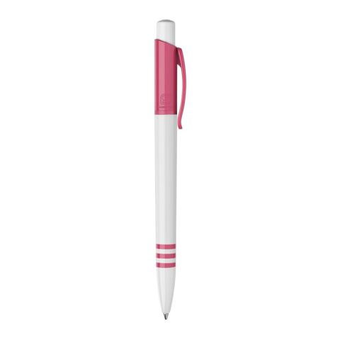 Kugelschreiber Tropic hardcolour Weiss-Rosa | 1-farbiger Siebdruck | 270° vom Clip | 40 mm x 25 mm | Nicht verfügbar