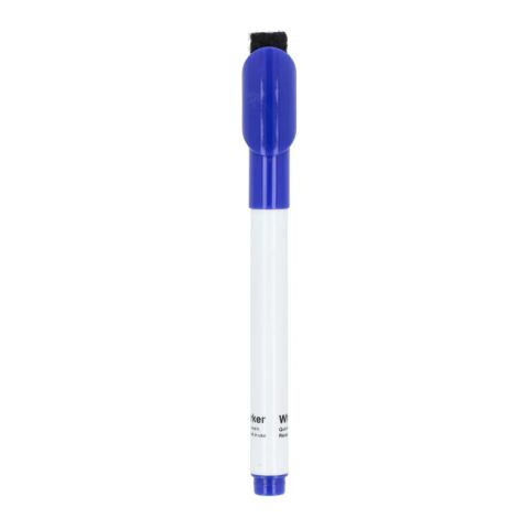 Whiteboard-Marker mit Magnet und Wischer Blau Weiss | ohne Werbeanbringung | Nicht verfügbar | Nicht verfügbar