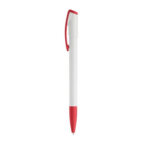 Kugelschreiber Deniro Hardcolour Weiss-Rot Weiß | 1-farbiger Siebdruck | 90° vom Clip | 45 mm x 25 mm | Nicht verfügbar