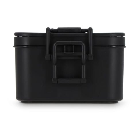 Doppelte Lunchbox mit Besteck schwarz | ohne Werbeanbringung | Nicht verfügbar | Nicht verfügbar