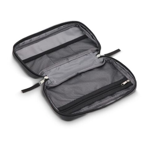 rPET PU-beschichtete 210D Napa-Organizer-Tasche 22 x 13 x 4 cm Schwarz | ohne Werbeanbringung | Nicht verfügbar | Nicht verfügbar