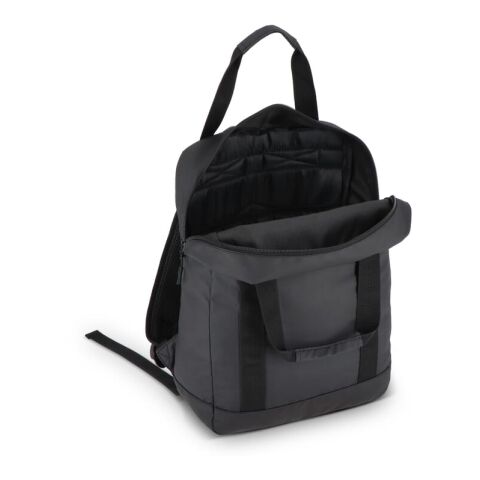 PU-beschichteter R-PET 600D Rucksack 27,5 x 12 x 37,5 cm 12 l Schwarz | ohne Werbeanbringung | Nicht verfügbar | Nicht verfügbar