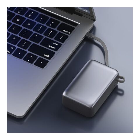 Nova Laptop 65W Powerbank mit integriertem USB-C-Kabel 30000 mAh Dunkelgrau | Digitaldruck | Oberseite | 45 mm x 85 mm