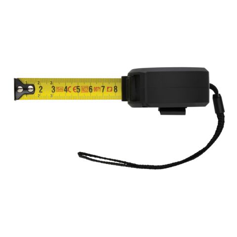 5m/19mm Maßband aus RCS recycelt. Kunststoff &amp; Bambus schwarz | ohne Werbeanbringung | Nicht verfügbar | Nicht verfügbar