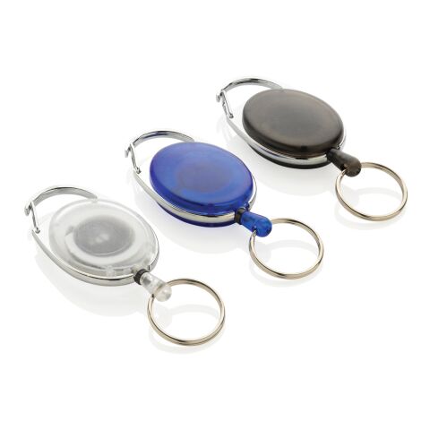 Roller-Clip-Schlüsselanhänger aus RCS recyceltem ABS schwarz | ohne Werbeanbringung | Nicht verfügbar | Nicht verfügbar