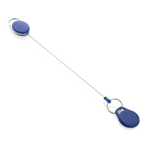 Roller-Clip-Schlüsselanhänger aus RCS recyceltem ABS blau | ohne Werbeanbringung | Nicht verfügbar | Nicht verfügbar