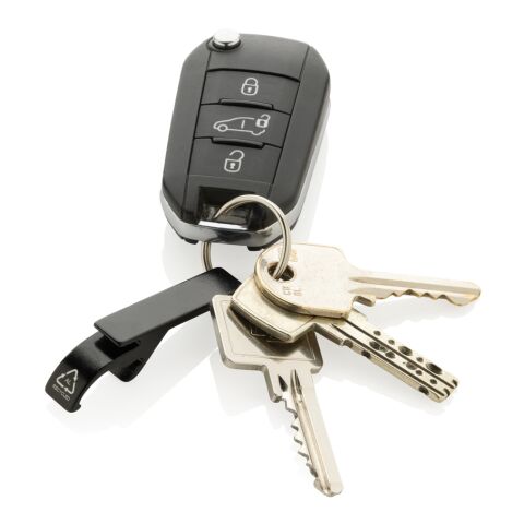 Flaschen- und Dosenöffner aus RCS recyceltem Aluminium schwarz | ohne Werbeanbringung | Nicht verfügbar | Nicht verfügbar