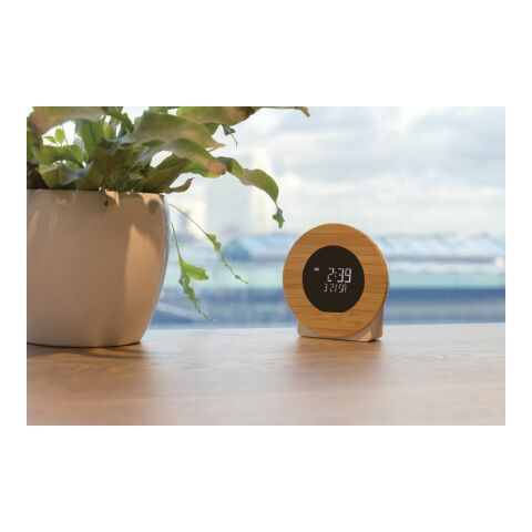 Utah Tischuhr aus RCS rKunststoff &amp; FSC®Bambus braun | ohne Werbeanbringung | Nicht verfügbar | Nicht verfügbar