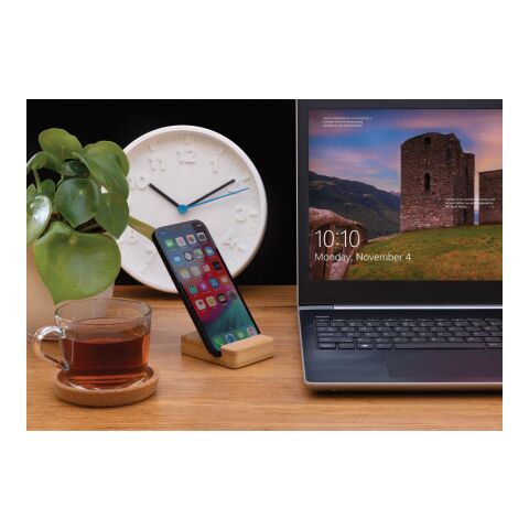 Bambus Smartphone-Halter braun | ohne Werbeanbringung | Nicht verfügbar | Nicht verfügbar