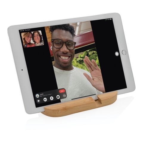 Bambus Telefon- und Tablethalter braun | ohne Werbeanbringung | Nicht verfügbar | Nicht verfügbar