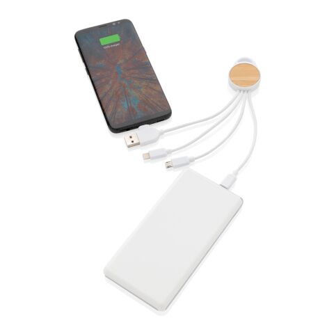 rundes Ontario 6-in-1 Kabel aus RCS recyceltem Kunststoff weiß | ohne Werbeanbringung | Nicht verfügbar | Nicht verfügbar