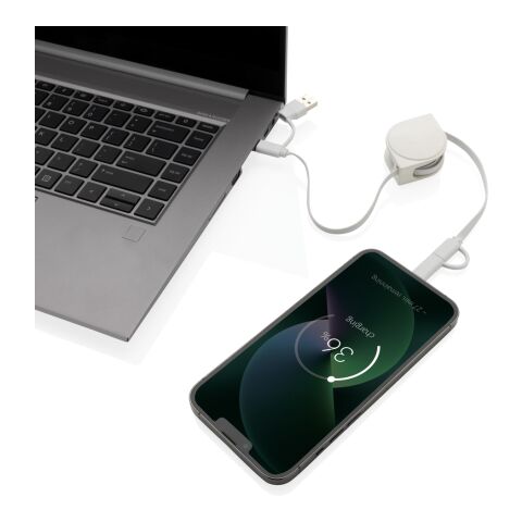 6-in-1 Kabel aus TPE und RCS Standard recyceltem Kunststoff weiß | ohne Werbeanbringung | Nicht verfügbar | Nicht verfügbar