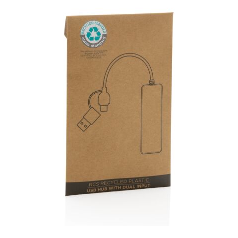 RCS recycelter USB-Hub mit Dual-Input schwarz | ohne Werbeanbringung | Nicht verfügbar | Nicht verfügbar