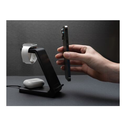 Urban Vitamin Fairfield 3-in-1 Charger aus RCS Recycled Plastik schwarz | ohne Werbeanbringung | Nicht verfügbar | Nicht verfügbar