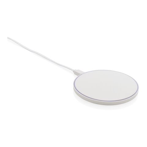 10W Wireless Charger aus RCS Standard recyceltem Kunststoff weiß | ohne Werbeanbringung | Nicht verfügbar | Nicht verfügbar