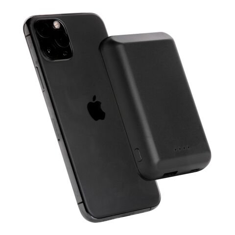 Magnetische 5.000 mAh Wireless Powerbank schwarz | ohne Werbeanbringung | Nicht verfügbar | Nicht verfügbar