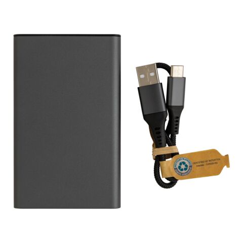 Terra 5.000 mAhPowerbank aus RCS recyceltem Aluminium grau | ohne Werbeanbringung | Nicht verfügbar | Nicht verfügbar