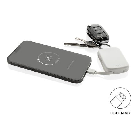 Nexo RCS Key-Chain-Powerbank 2.000mAh mit integr. Kabeln weiß