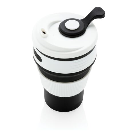 faltbarer Silikon-Becher mit Deckel schwarz | ohne Werbeanbringung | Nicht verfügbar | Nicht verfügbar