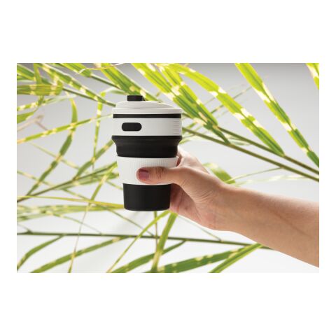 faltbarer Silikon-Becher mit Deckel schwarz | ohne Werbeanbringung | Nicht verfügbar | Nicht verfügbar