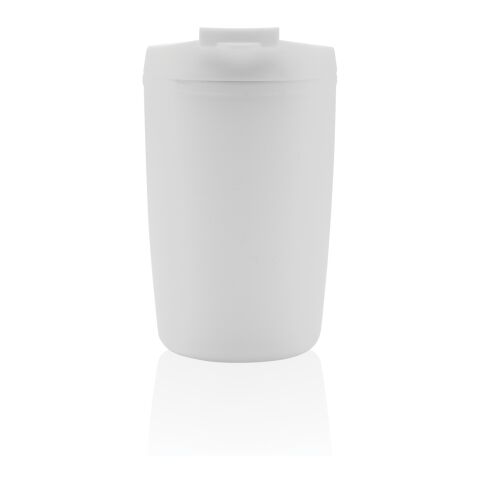 GRS recycelter PP-Becher mit Flip-Deckel weiß | ohne Werbeanbringung | Nicht verfügbar | Nicht verfügbar