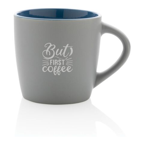 Keramiktasse innen coloriert, 300ml blau-grau | ohne Werbeanbringung | Nicht verfügbar | Nicht verfügbar