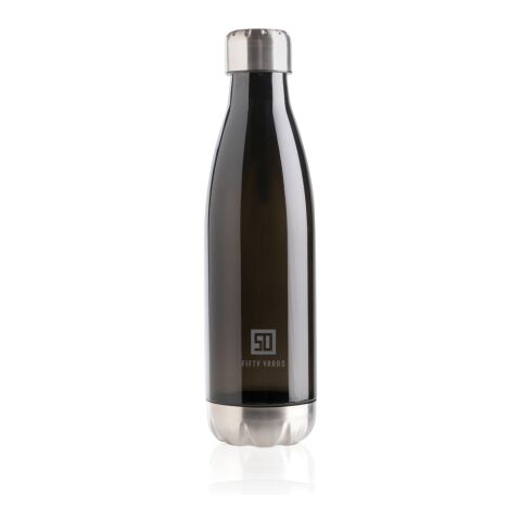Auslaufsichere Trinkflasche mit Stainless-Steel-Deckel schwarz | ohne Werbeanbringung | Nicht verfügbar | Nicht verfügbar