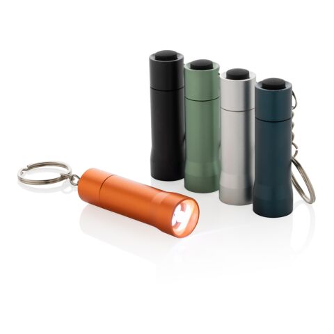 Flash Schlüsselanhänger-Taschenlampe aus RCS rec. Aluminium schwarz | ohne Werbeanbringung | Nicht verfügbar | Nicht verfügbar