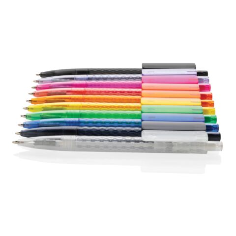 X3 Frosted-Pen aus GRS recyceltem PC rosa | ohne Werbeanbringung | Nicht verfügbar | Nicht verfügbar