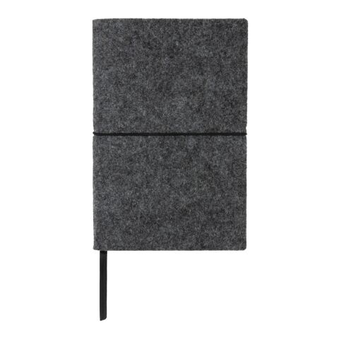 A5-Softcover-Notizbuch aus GRS-zertifiert recyceltem Filz schwarz | ohne Werbeanbringung | Nicht verfügbar | Nicht verfügbar