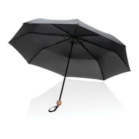 20.5" Impact AWARE™ RPET 190T Pongee Bambus Mini-Schirm schwarz | ohne Werbeanbringung | Nicht verfügbar | Nicht verfügbar