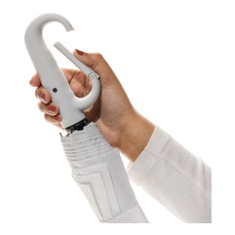 Yara 21“ AWARE™ rPET Regenschirm mit Karabiner grau | ohne Werbeanbringung | Nicht verfügbar | Nicht verfügbar