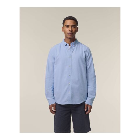 POD Stanley&amp;Stella - Stanley Oxford Shirt blau | 3XL | DTF Linke Brust