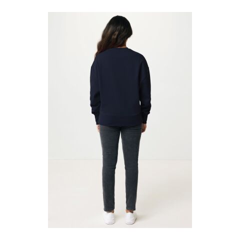 Iqoniq Kruger Relax-Rundhals-Sweater aus recycelt. Baumwolle navy blau | XXL | ohne Werbeanbringung | Nicht verfügbar | Nicht verfügbar | Nicht verfügbar