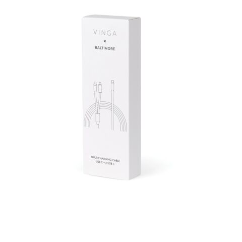 VINGA Baltimore Silikon-Multiladekabel, Type-C to 2x Type-C schwarz