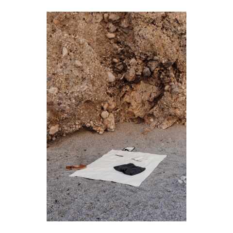 VINGA Volonne AWARE™ Picknickdecke aus recyceltem Canvas off white-schwarz | ohne Werbeanbringung | Nicht verfügbar | Nicht verfügbar | Nicht verfügbar