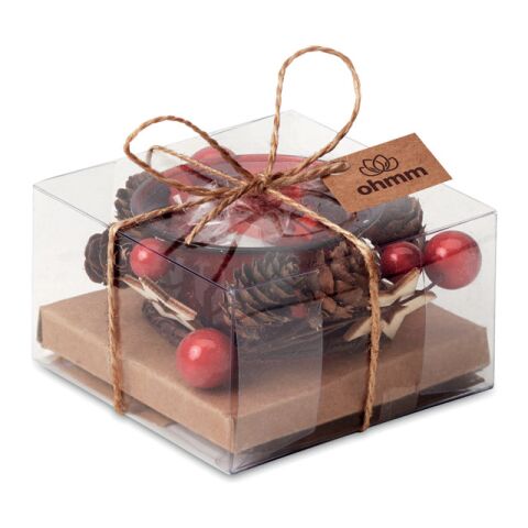 Kerzenhalter in weihnachtlicher Deko rot | ohne Werbeanbringung | Nicht verfügbar | Nicht verfügbar | Nicht verfügbar